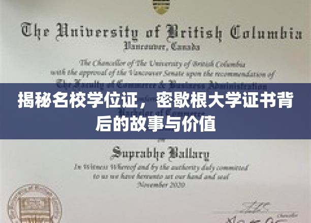 探寻密歇根大学学位证背后的传奇，价值与故事同辉