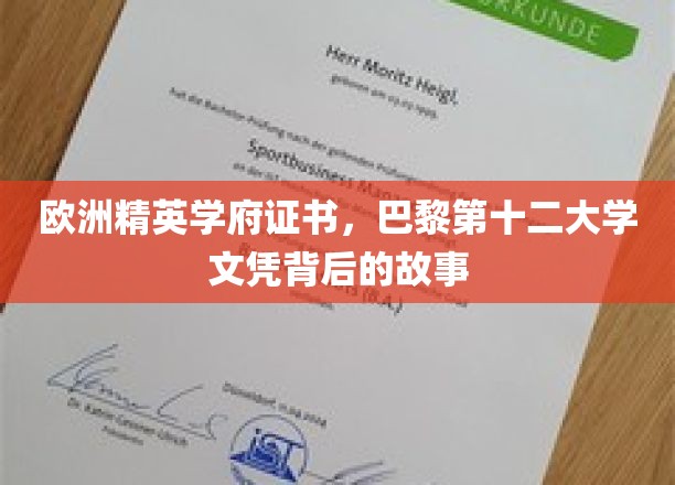 揭开巴黎第十二大学精英证书的神秘面纱，背后的传奇历程