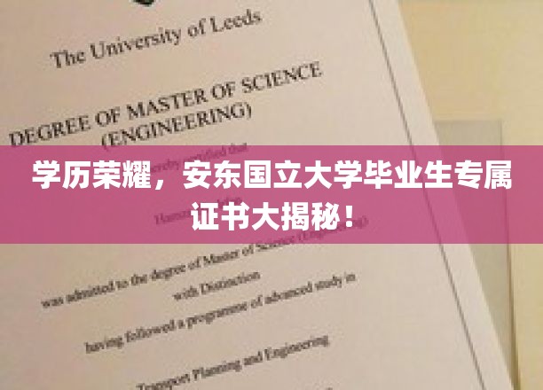 学历荣耀，安东国立大学毕业生专属证书大揭秘！