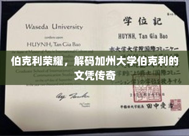 伯克利荣耀，解码加州大学伯克利的文凭传奇