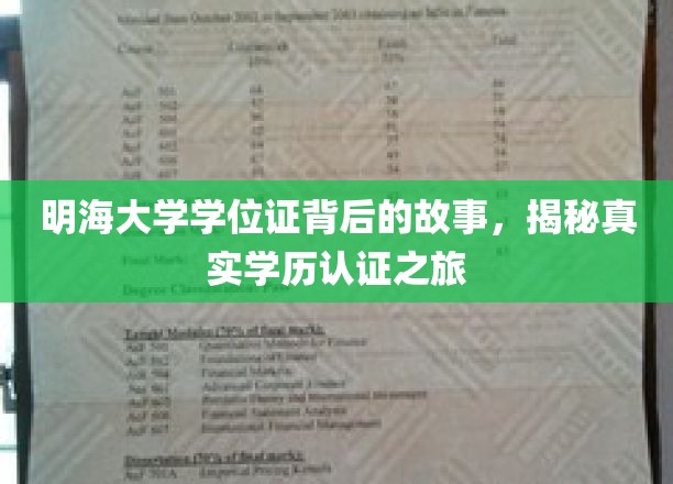 揭开明海大学学位证神秘面纱，一场学历认证的探秘之旅