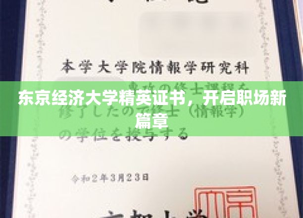 东京经济大学精英证书，开启职场新篇章