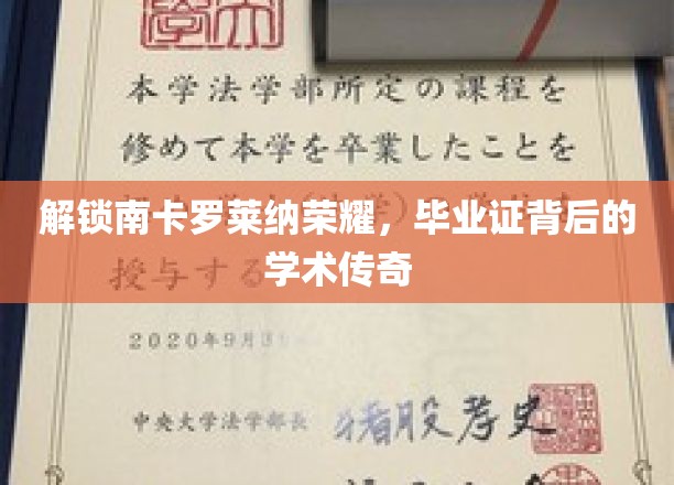 解锁南卡罗莱纳的荣耀，毕业证书背后的学术传奇