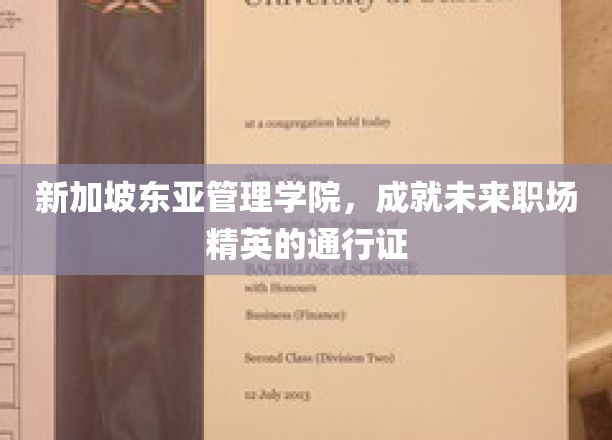 新加坡东亚管理学院，锻造职场精英的未来护照