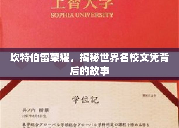 名校文凭背后的传奇，探寻坎特伯雷荣耀的奥秘