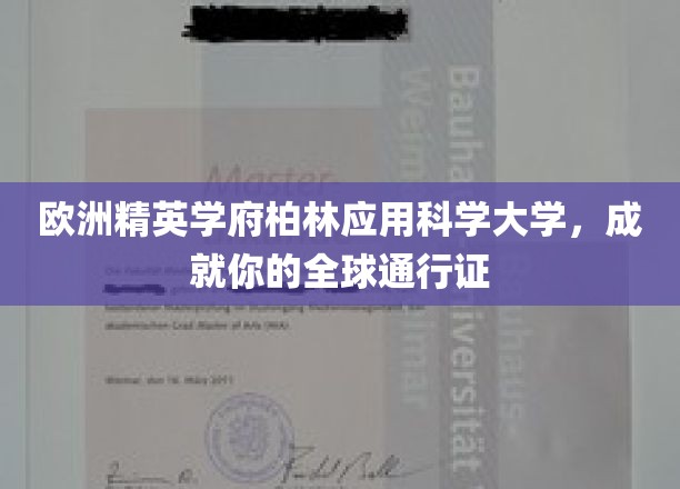 解码未来，柏林应用科学大学打造全球精英通行证