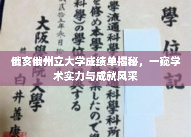 俄亥俄州立大学成绩单揭秘，探寻学术实力与成就的璀璨风采