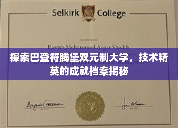 巴登符腾堡双元制学府，培养未来技术领袖的秘密档案大公开
