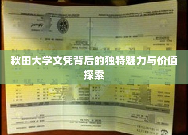 秋田大学文凭背后的独特魅力与价值探索