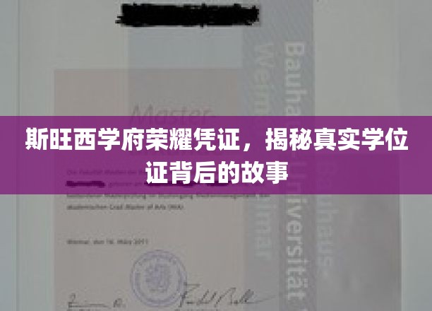 斯旺西学府学位证之谜，探寻荣耀凭证背后的传奇故事