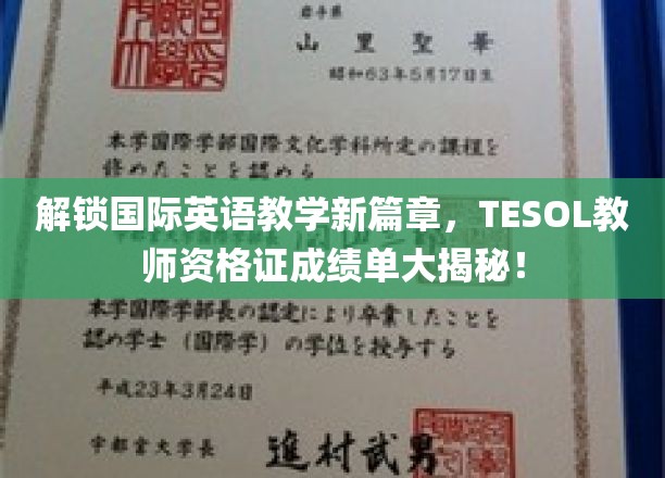 英语教学界新突破，TESOL教师资格证成绩单背后的全球教育革新揭秘！