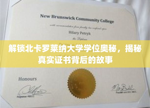 解锁北卡罗莱纳大学学位奥秘，揭秘真实证书背后的故事