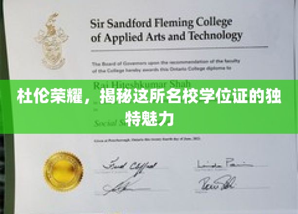 杜伦荣耀，一探究竟这所名校学位证的独特魅力
