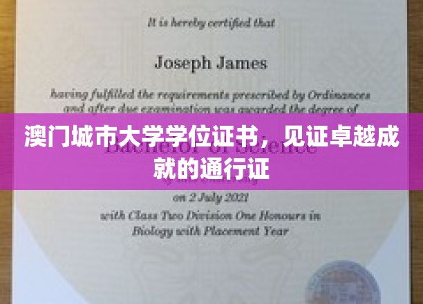 澳门城市大学学位证书，见证卓越成就的通行证