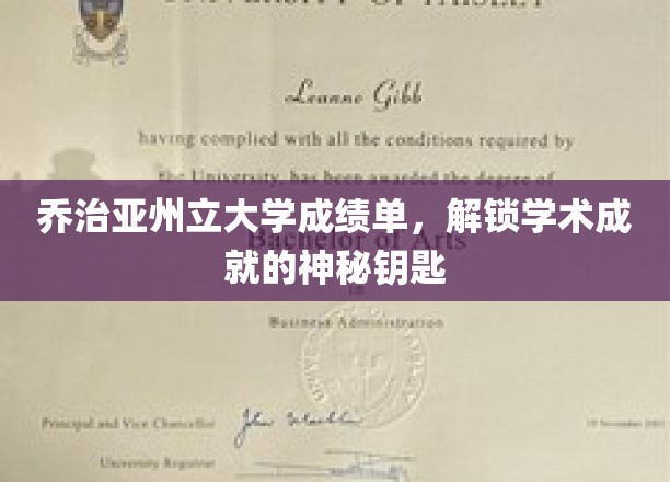 揭开学术巅峰，乔治亚州立大学成绩单的奥秘解码