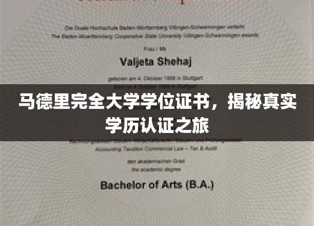马德里完全大学学位证书，揭秘真实学历认证之旅