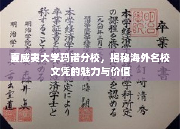 探索夏威夷大学玛诺分校，海外名校文凭的独特魅力和价值