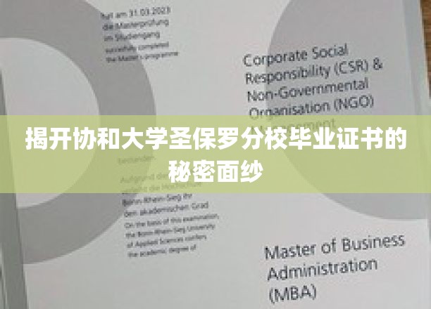 揭开协和大学圣保罗分校毕业证书的秘密面纱