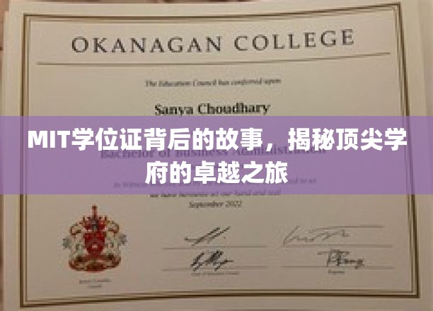 MIT学位证背后的故事，揭秘顶尖学府的卓越之旅