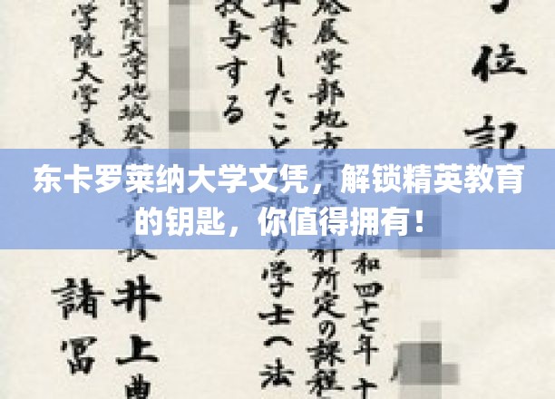 精英通行证，东卡罗莱纳大学文凭，开启你的高端教育之旅！