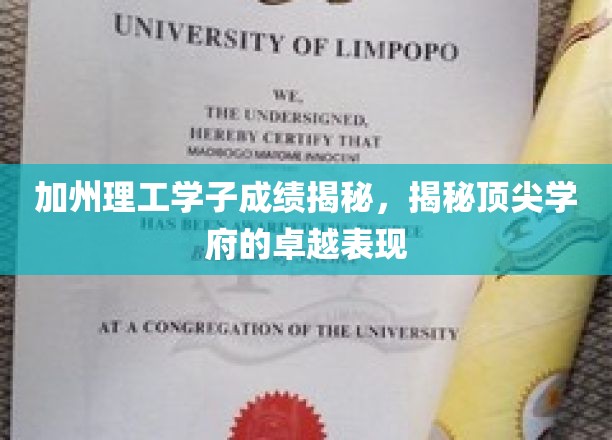 加州精英学子，揭秘加州理工的卓越成就之路