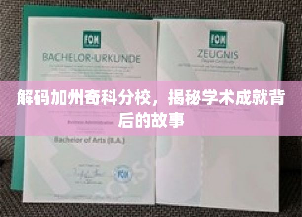 探寻奇科分校学术辉煌的奥秘之旅