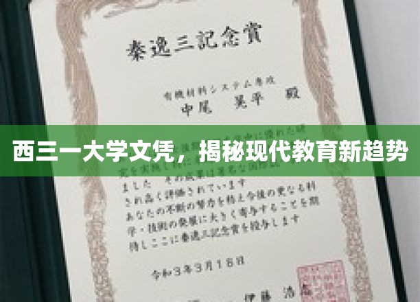 西三一文凭背后的教育革新，探索现代教育新风向标