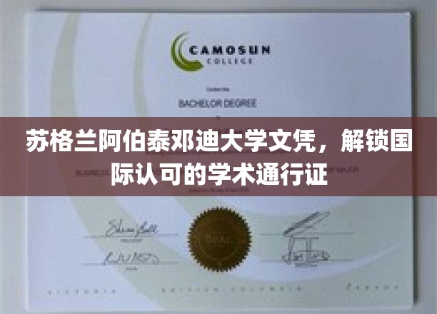 跨越国界的教育通行证，阿伯泰邓迪大学文凭，开启全球学术之旅