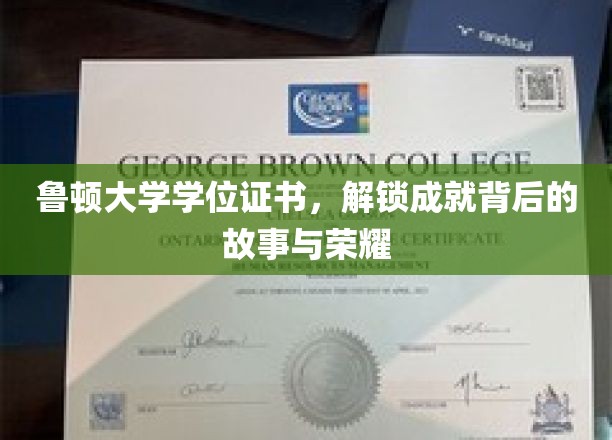 鲁顿荣耀解锁，一纸学位证背后的辉煌传奇