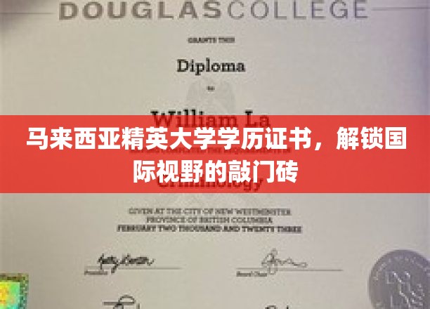 马来西亚精英大学证书，开启全球视角的求学之门