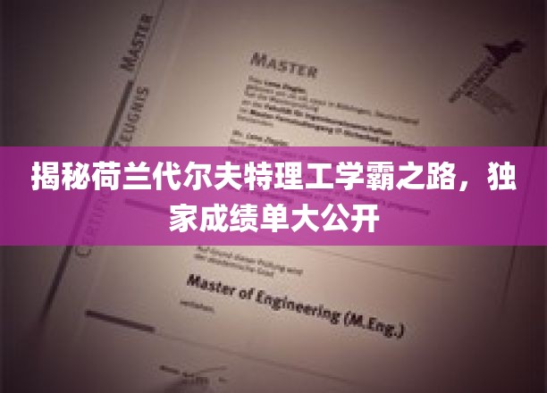 探索荷兰代尔夫特理工学霸秘籍，揭秘学霸们的卓越成绩单