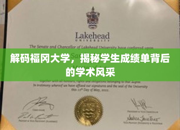 解码福冈大学，揭秘学生成绩单背后的学术风采