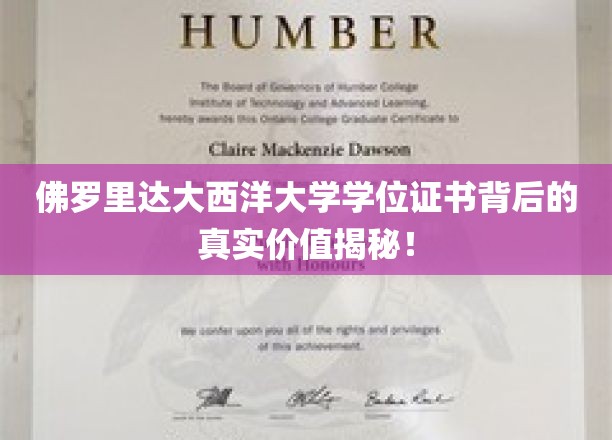 探索佛罗里达大西洋大学学位证书的深层价值与意义