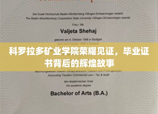 科罗拉多矿业学院荣耀瞬间，毕业证书背后的传奇轨迹