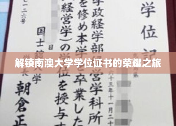 踏上南澳大学学位成就的辉煌征程