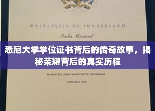 悉尼大学学位证书的传奇诞生，揭秘荣耀背后的奋斗历程