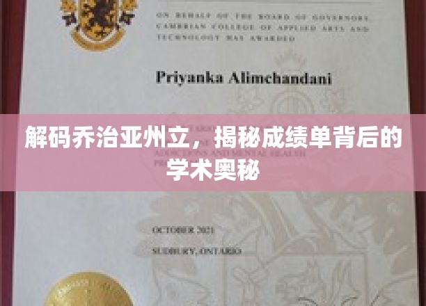 乔治亚州立揭秘，探寻成绩单背后的学术真谛