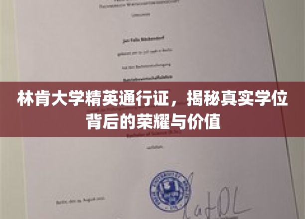 解码林肯大学精英学位，荣耀背后，价值何在？