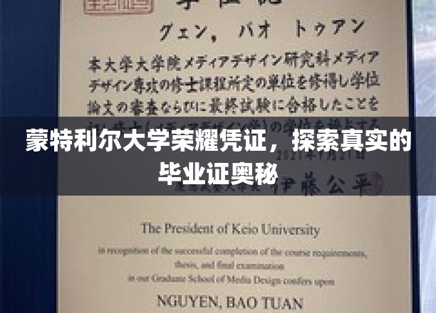 蒙特利尔大学毕业证书之谜，揭开学历认证的神秘面纱
