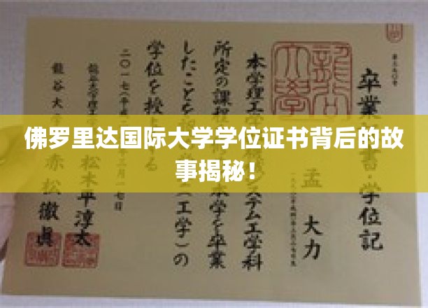 解码佛罗里达国际大学学位证书，隐藏的传奇与真相