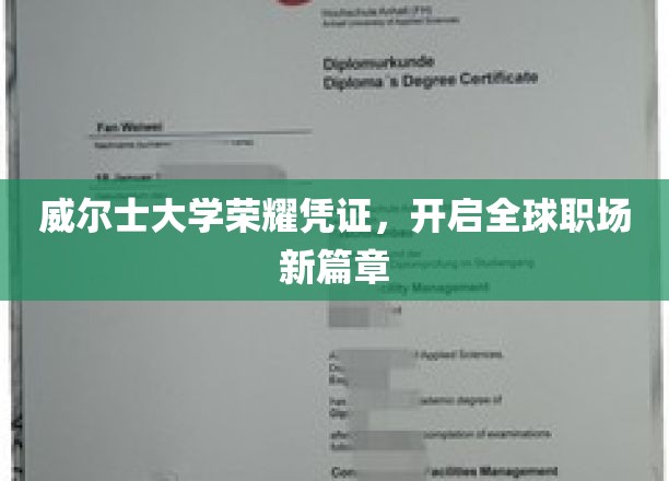威尔士大学荣耀凭证，开启全球职场新篇章