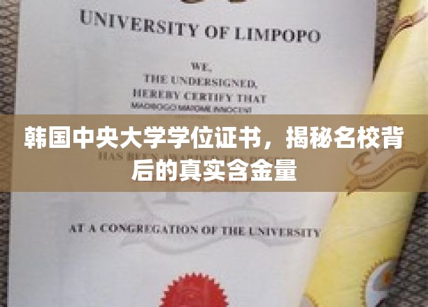 韩国中央大学学位证书，揭秘名校背后的真实含金量