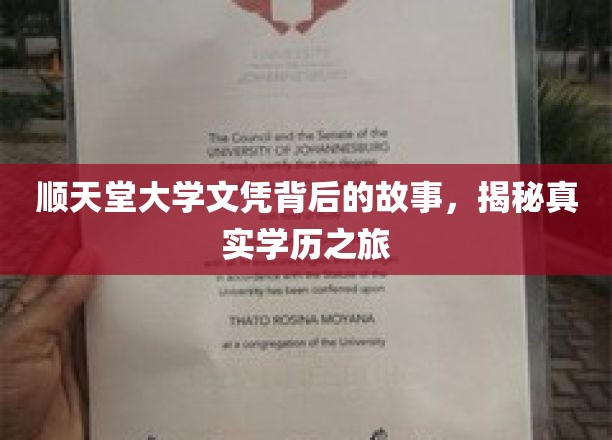 探寻顺天堂大学文凭背后的传奇，一场真实学历的冒险之旅