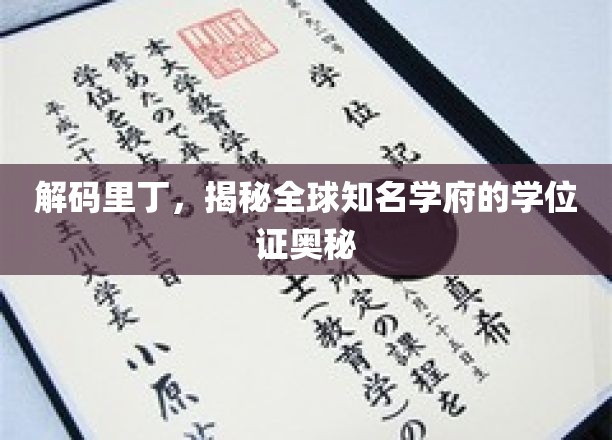 探秘里丁大学，学位证书背后的非凡故事
