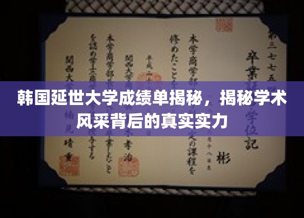 韩国延世大学成绩单解析，揭秘学术实力背后的真实风采