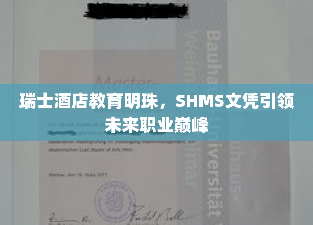 瑞士酒店教育瑰宝，SHMS文凭引领未来职业高峰