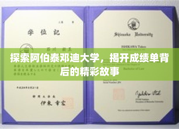 阿伯泰邓迪大学揭秘，成绩单背后的励志传奇
