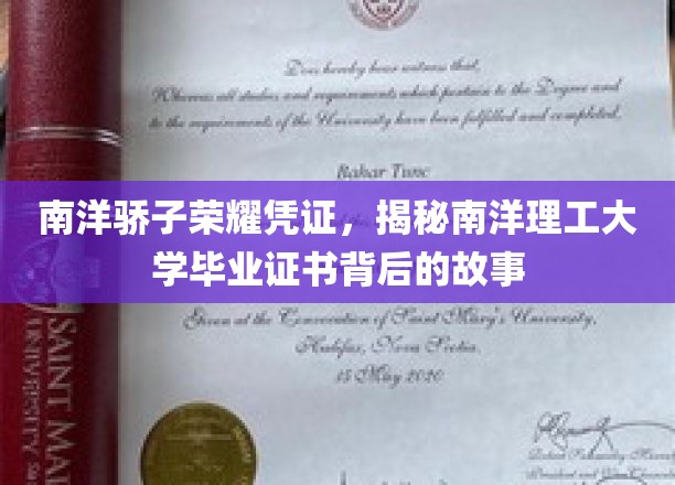 解码南洋骄子荣耀，一纸证书背后的传奇历程