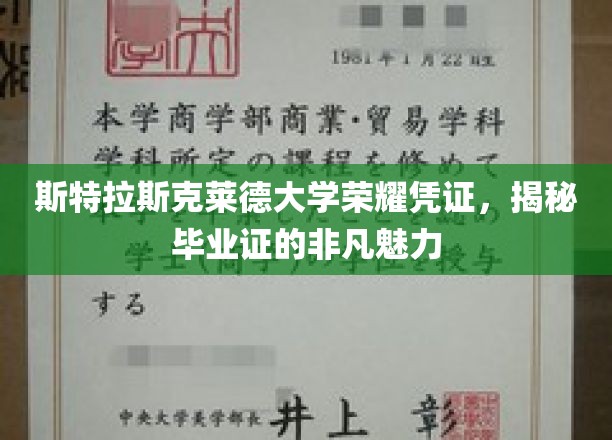 斯特拉斯克莱德大学毕业证背后的荣耀密码，探索非凡成就的见证之旅