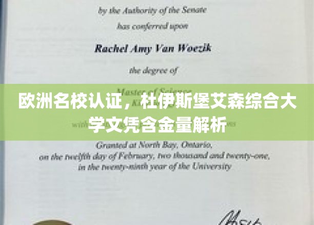 解码杜伊斯堡艾森综合大学，欧洲名校认证文凭价值揭秘